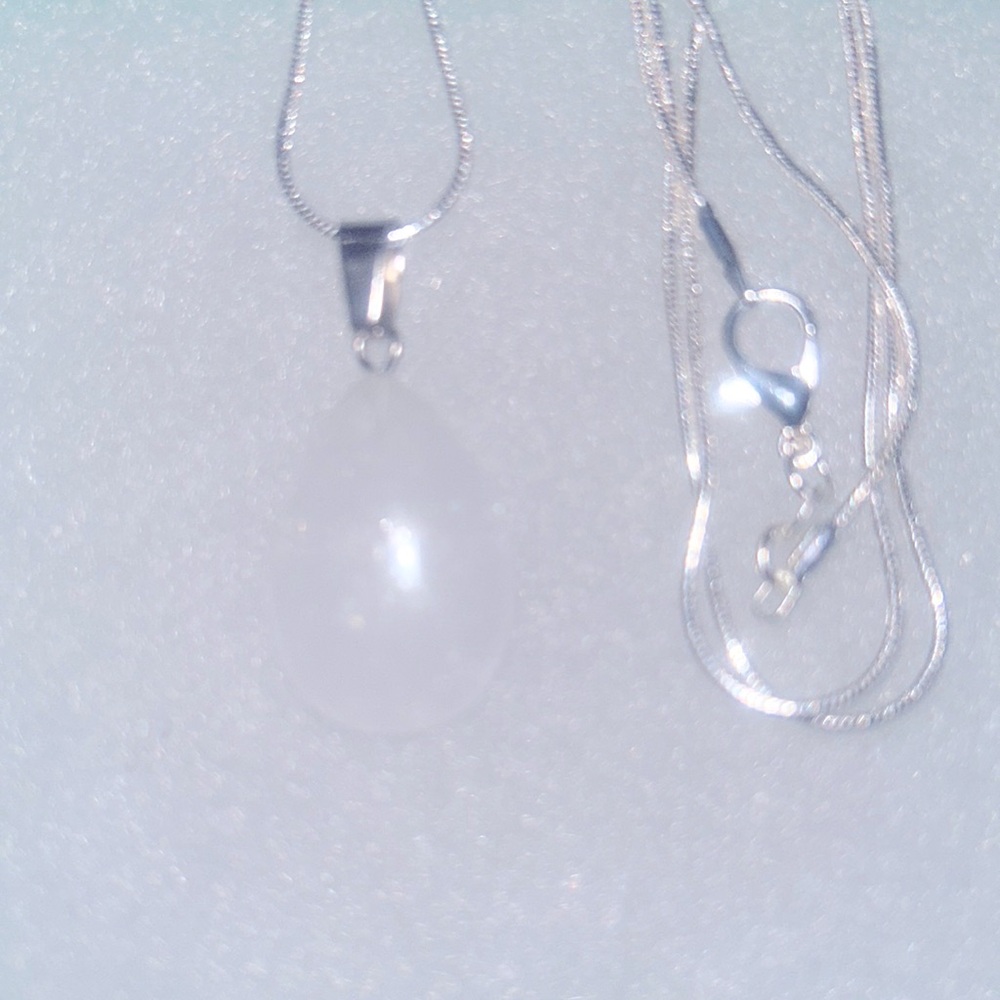 Boho hippie Quartz Crystal Sterling Silver 24” Necklace